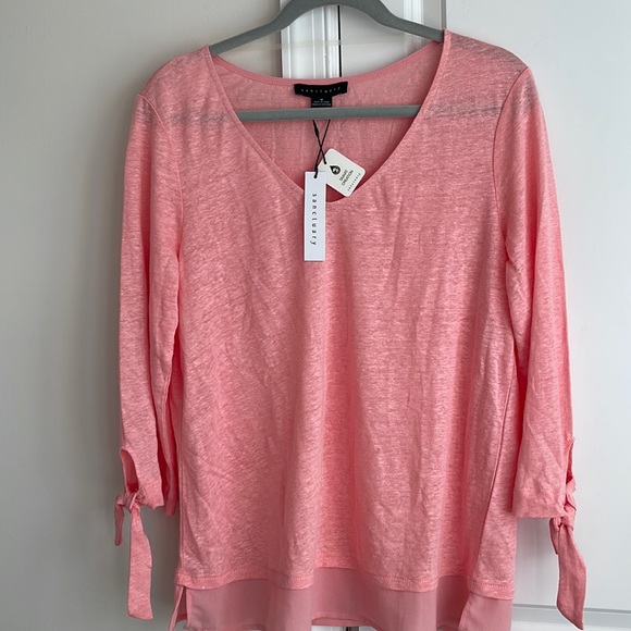 Sanctuary Sylvie Tie Sleeve Tee. Pink size Medium - Picture 2 of 9